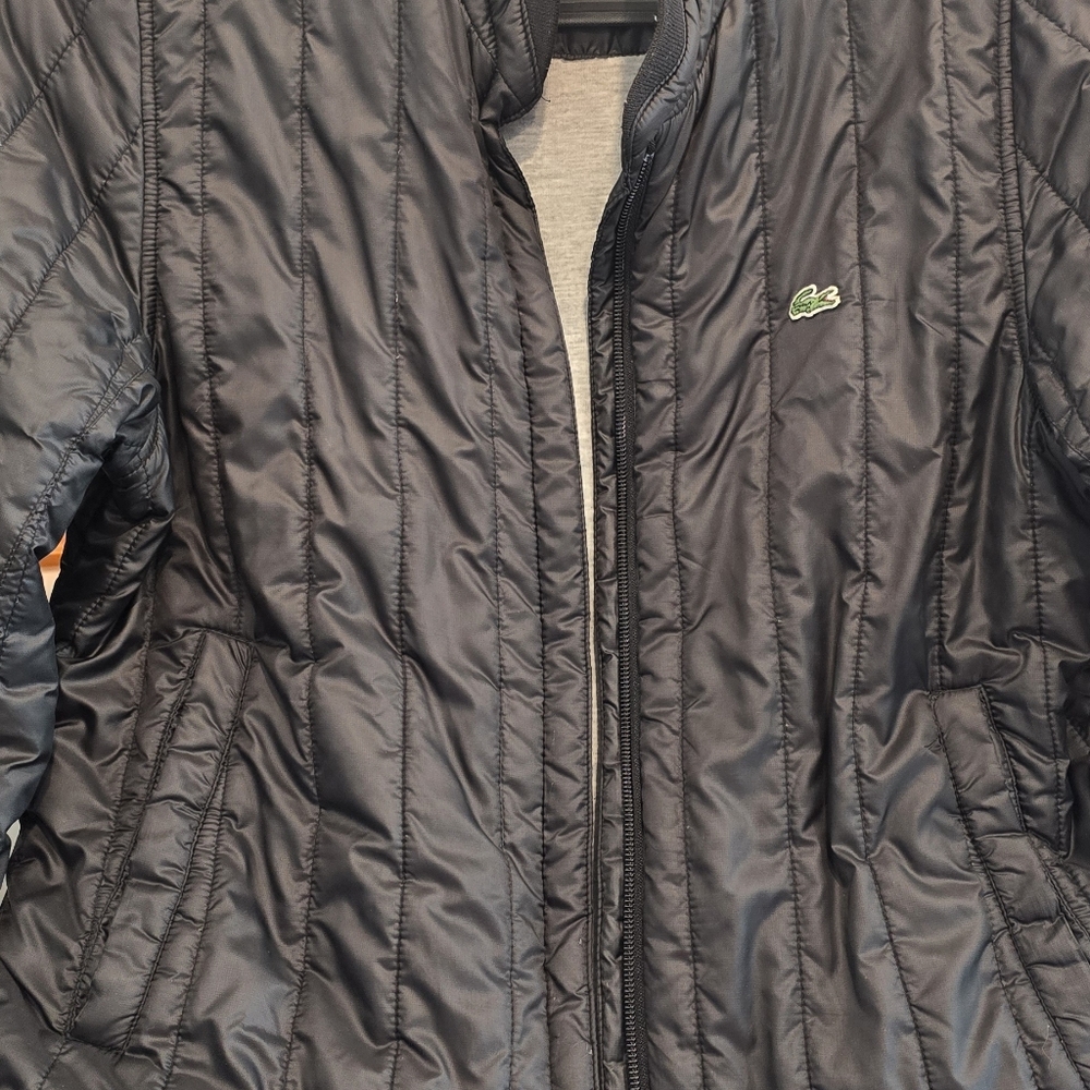 Lacoste Jacket Womens 8-10 European Size 40 Black Quilted